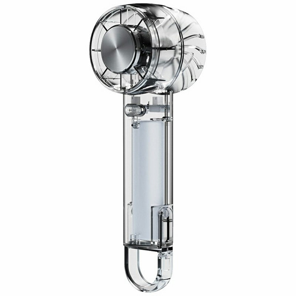W21 Portable Handheld Fan 3 Speeds Transparent High Speed Turbo Fan with Cold Compress Function