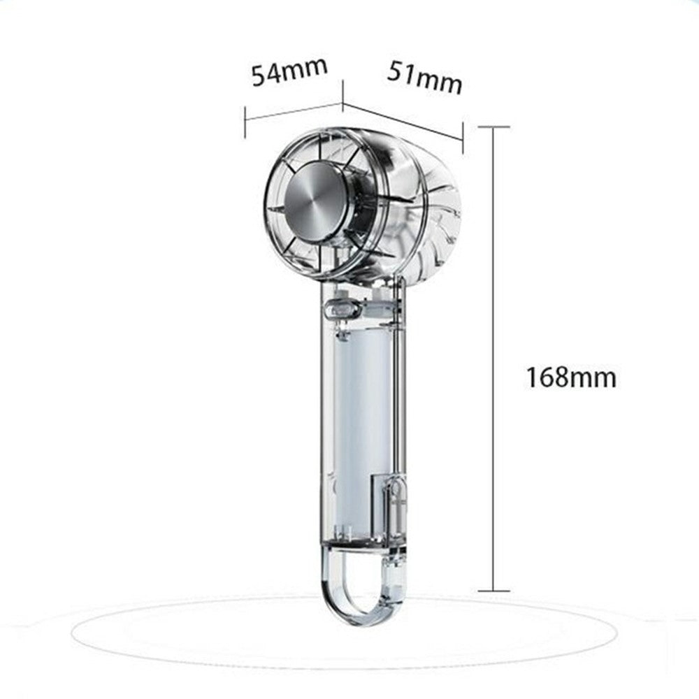 W21 Portable Handheld Fan 3 Speeds Transparent High Speed Turbo Fan with Cold Compress Function